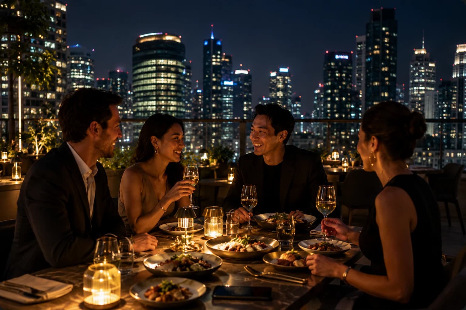 Operator dinner briefing at night