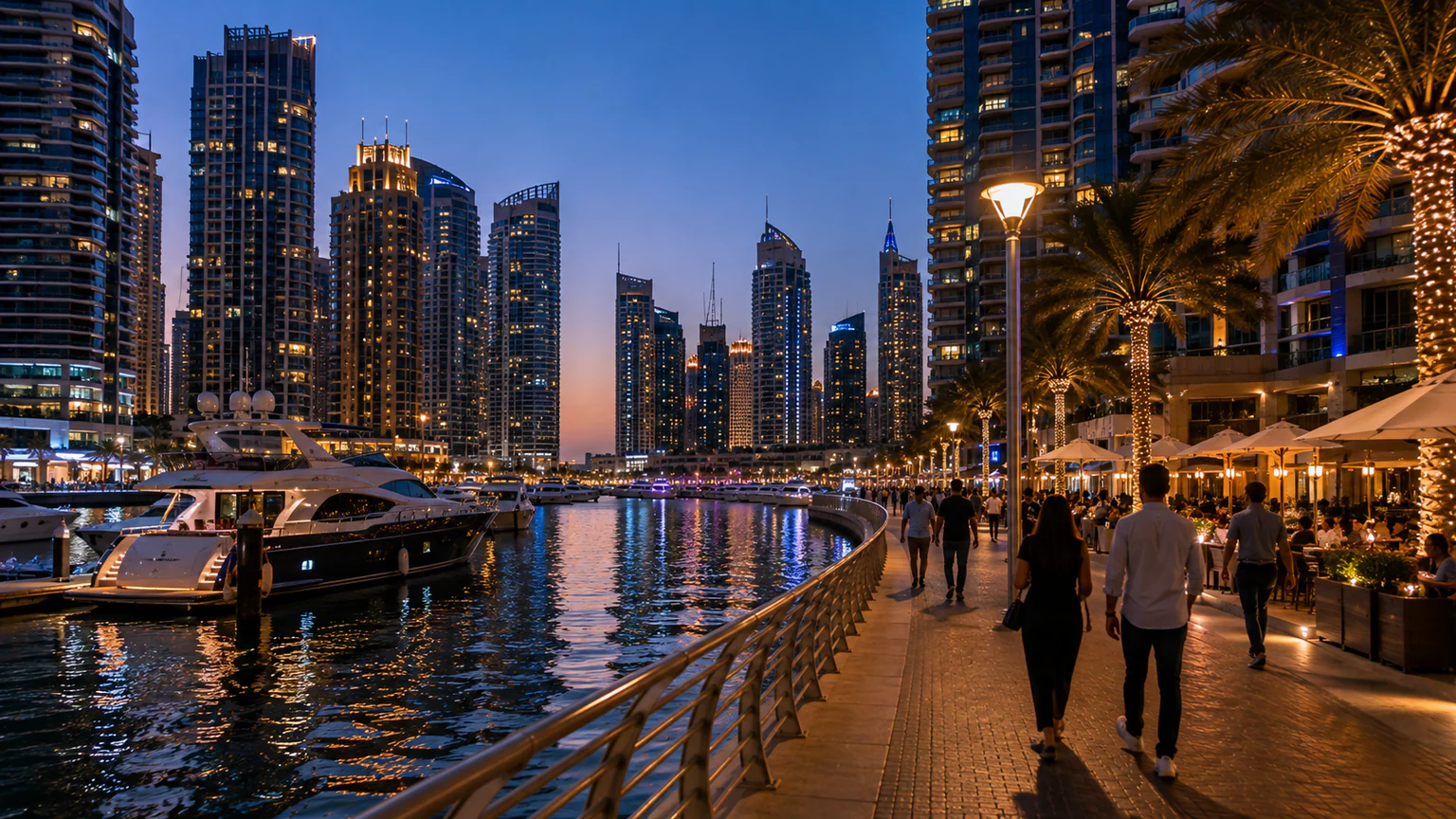 Dubai Marina at blue hour